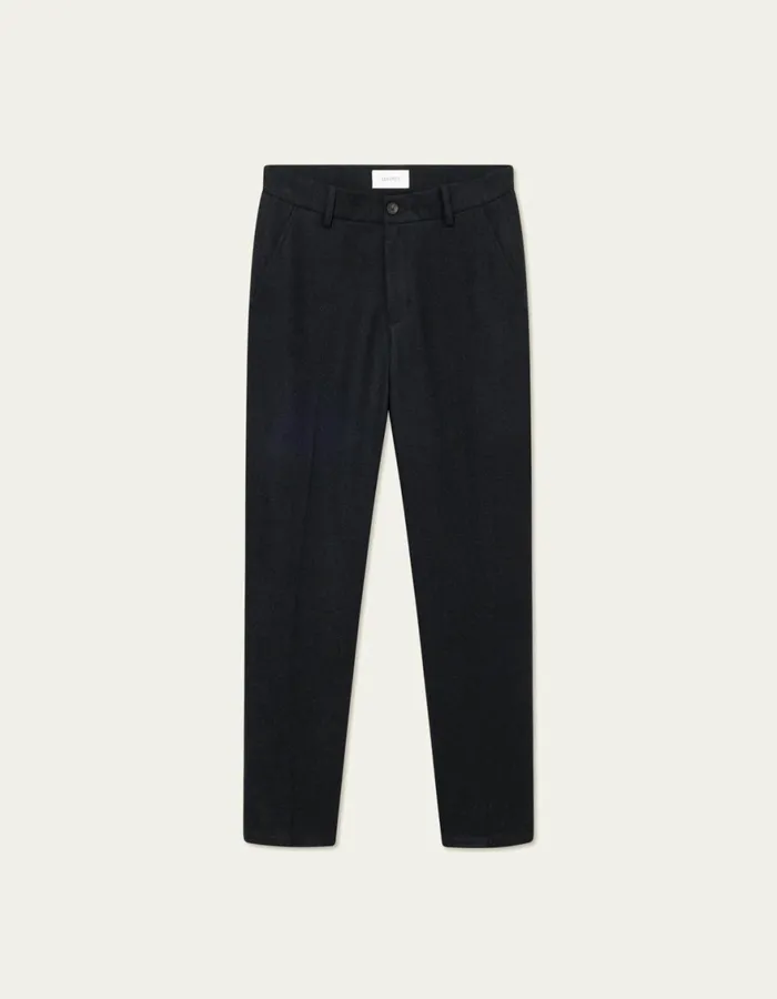 Pants Men Les Deux Como Reg Wool Suit Pants 8211 Black Melange
