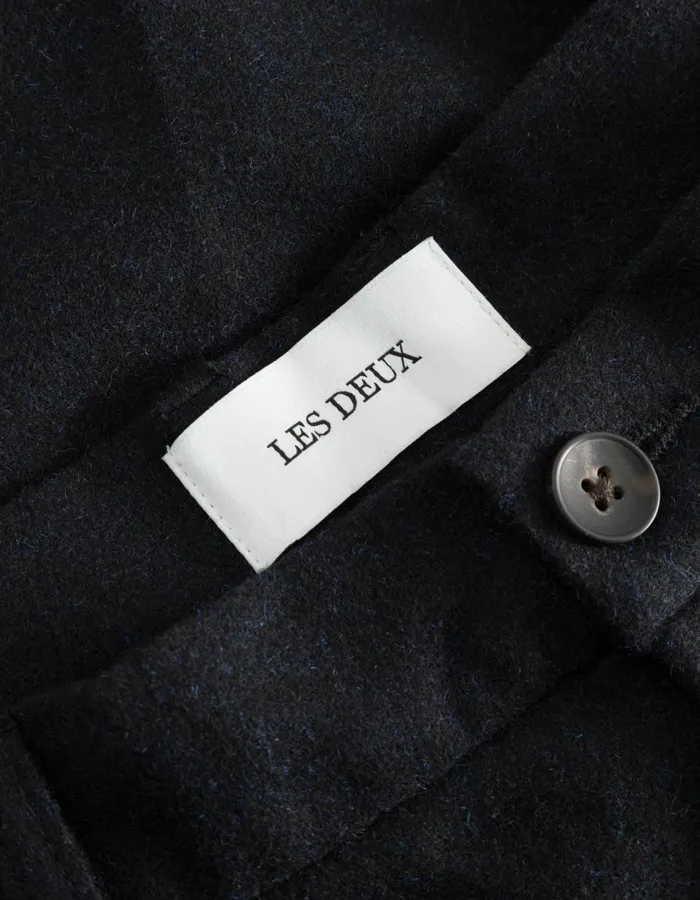 Pants Men Les Deux Como Reg Wool Suit Pants 8211 Black Melange