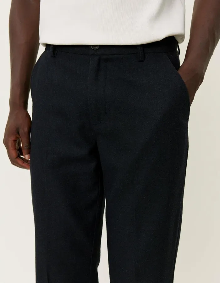 Pants Men Les Deux Como Reg Wool Suit Pants 8211 Black Melange