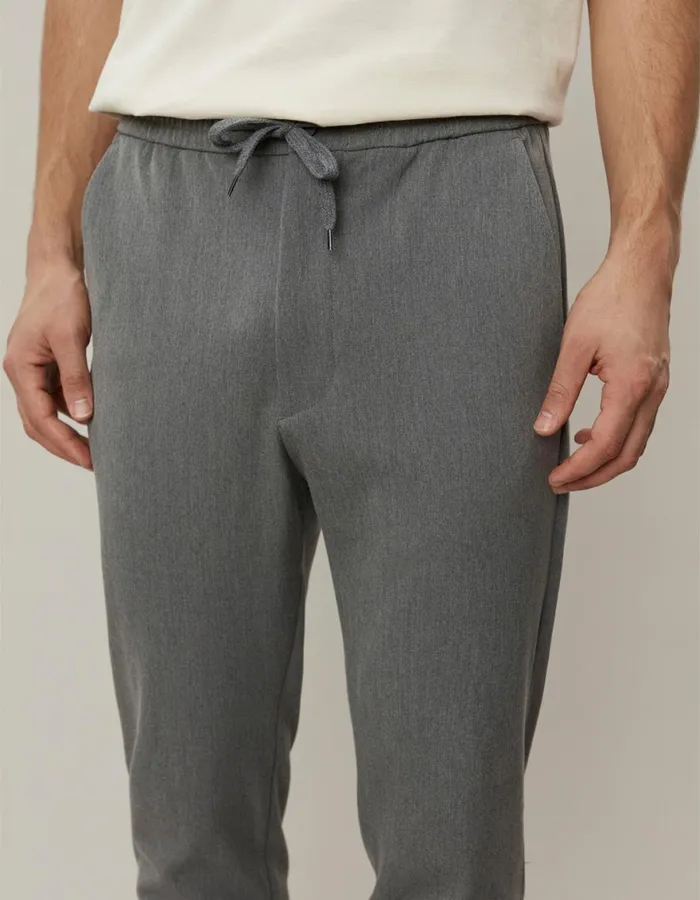 Pants Men Les Deux Como Tapered Drawstring Pants 8211 Grey Melange