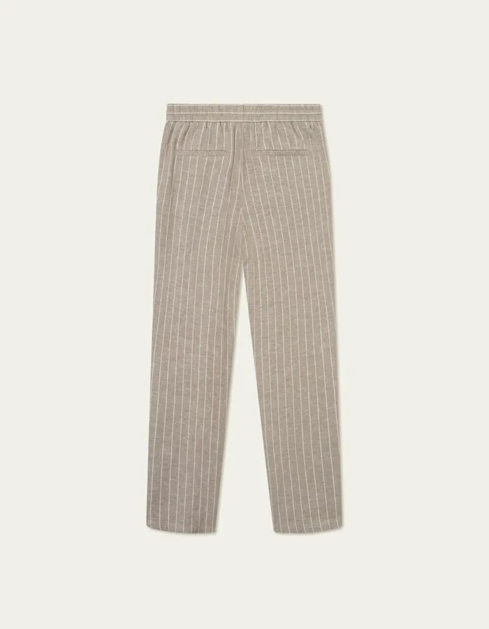 Pants Men Les Deux Patrick Linen Pants 8211 WalnutLight Ivory