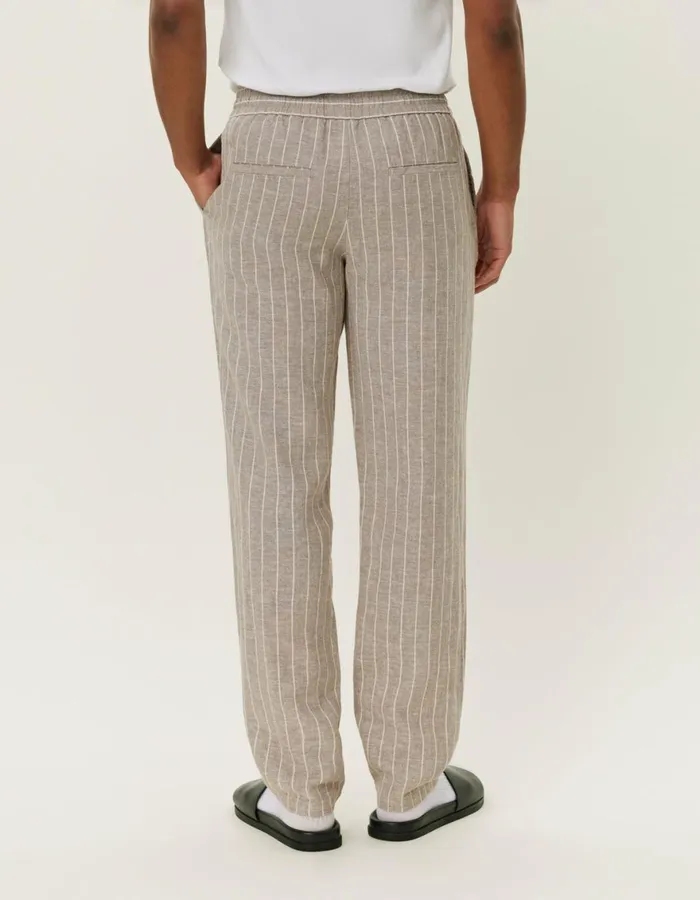 Pants Men Les Deux Patrick Linen Pants 8211 WalnutLight Ivory