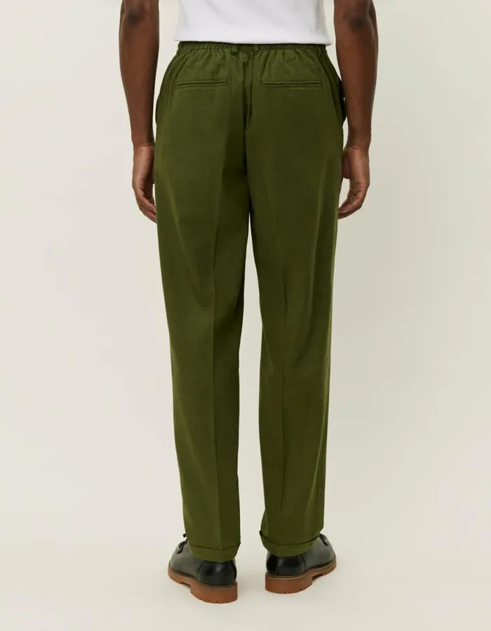 Pants Men Les Deux Pino CottonLinen Pants 8211 Chive Green