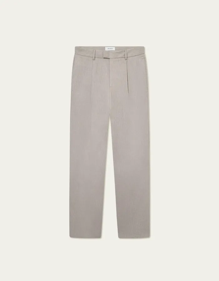 Pants Men Les Deux Reece Pleated Slub Suit Pants 8211 Light Sand