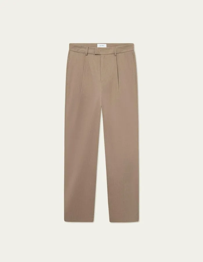 Pants Men Les Deux Reece Pleated Slub Suit Pants 8211 Walnut