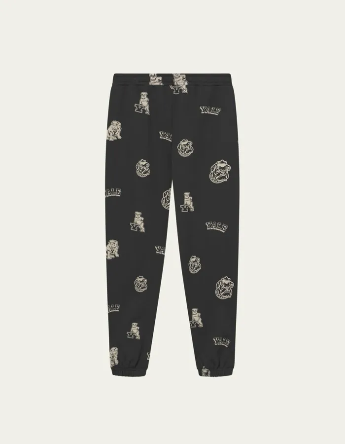 Pants Men Les Deux Yale AOP Logo Sweatpants 8211 BlackIvory