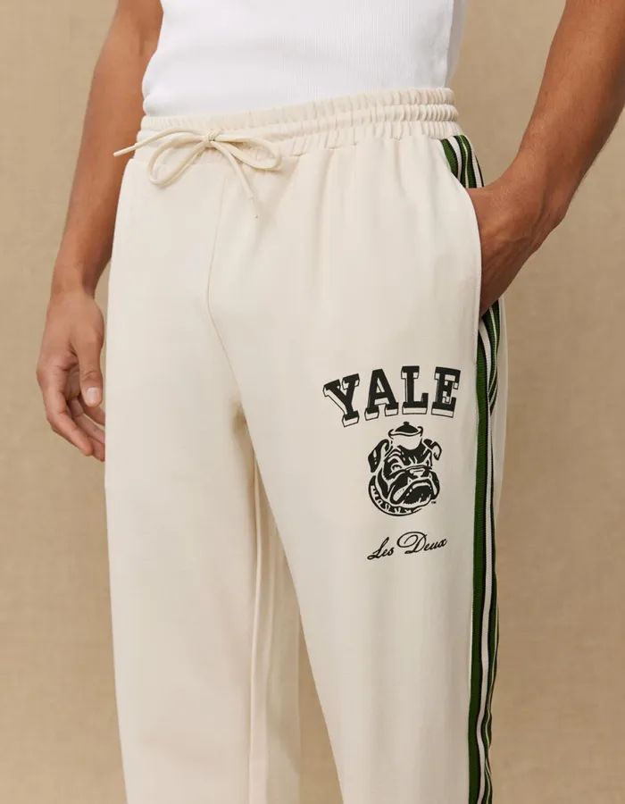 Pants Men Les Deux Yale Bulldog Track Pants 8211 IvoryDuffel Bag Green