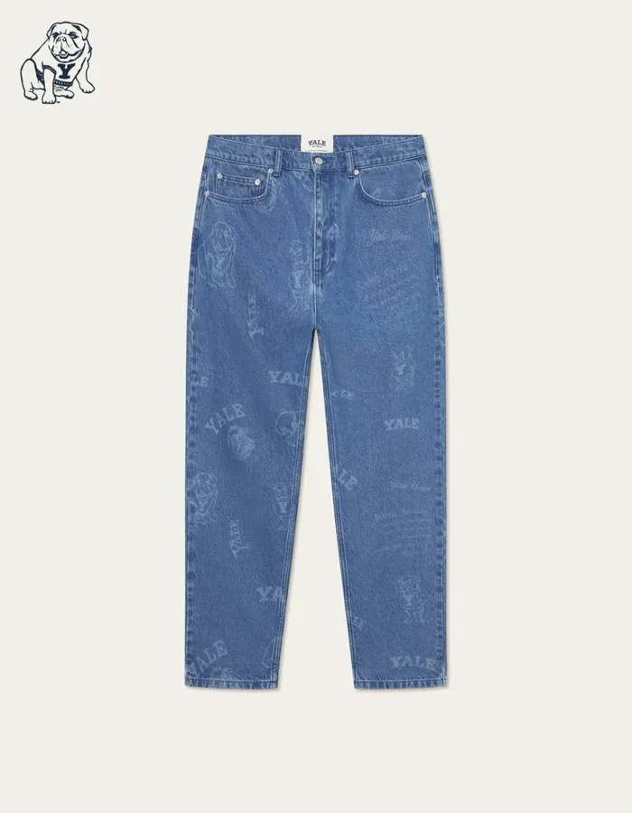 Pants Men Les Deux Yale Logo Ryder Jeans 8211 Light Denim Blue