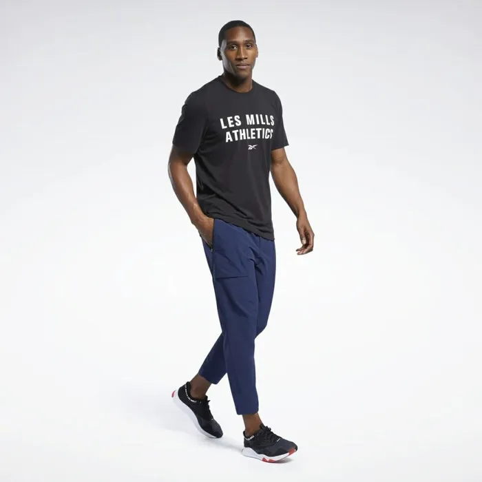 Pants Mens Reebok Les Mills Athletic Pants Vector Navy