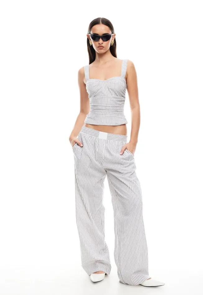 Pants Women Lioness Fashion COBAIN PANT Ivory Multi Stripe