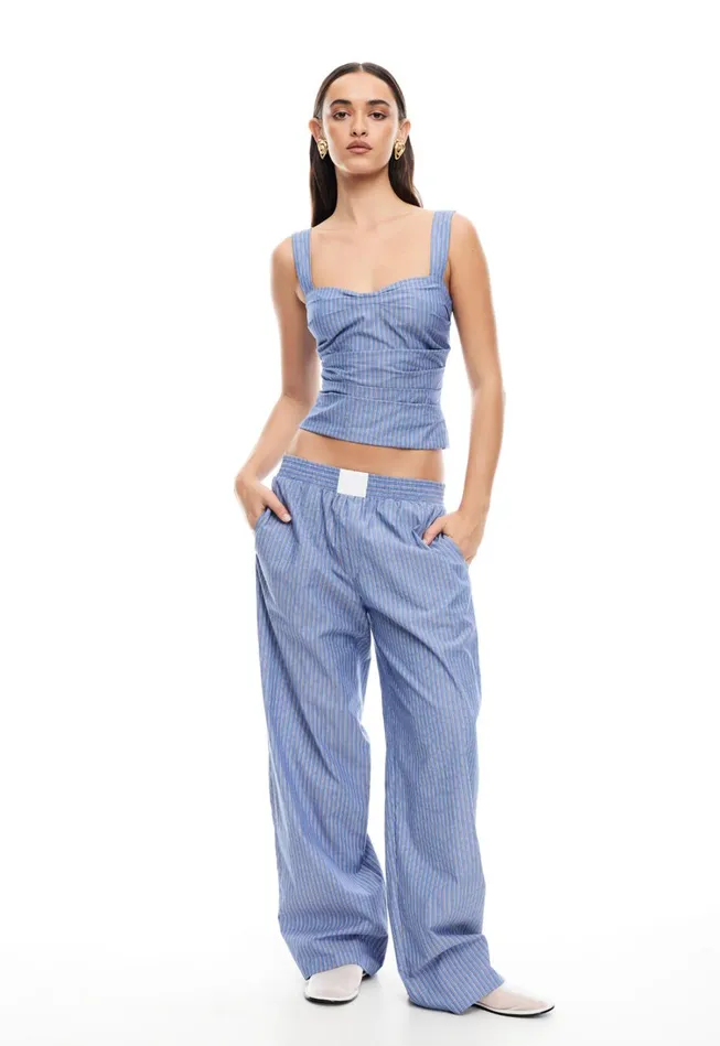 Pants Women Lioness Fashion COBAIN PANT Navy Stripe Pants Women Lioness Fashion COBAIN PANT Navy Stripe