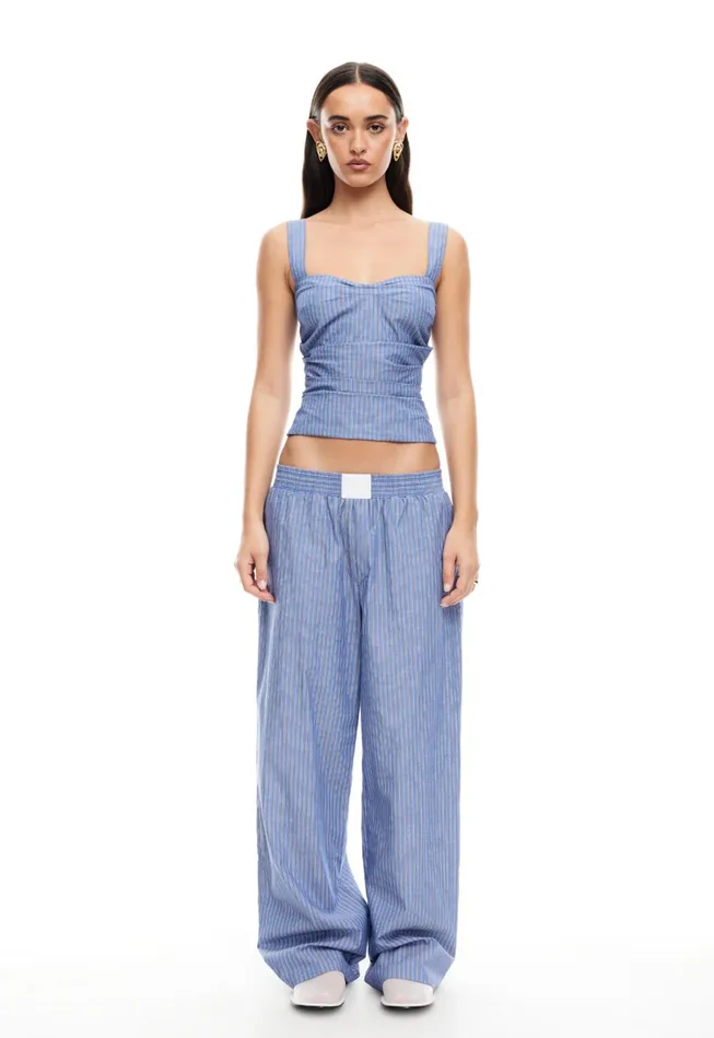 Pants Women Lioness Fashion COBAIN PANT Navy Stripe Pants Women Lioness Fashion COBAIN PANT Navy Stripe