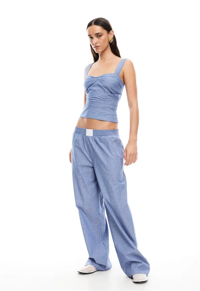 Pants Women Lioness Fashion COBAIN PANT Navy Stripe Pants Women Lioness Fashion COBAIN PANT Navy Stripe