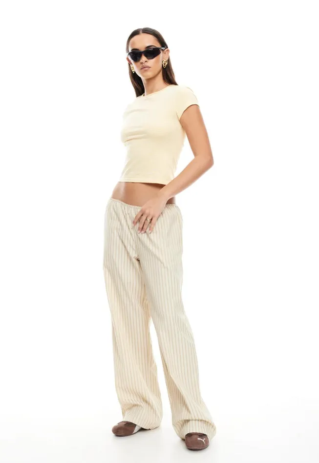 Pants Women Lioness Fashion IN BLOOM PANT Beige Pants Women Lioness Fashion IN BLOOM PANT Beige