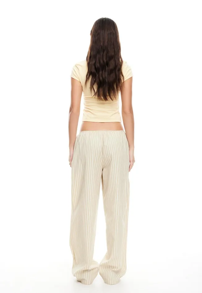 Pants Women Lioness Fashion IN BLOOM PANT Beige Pants Women Lioness Fashion IN BLOOM PANT Beige