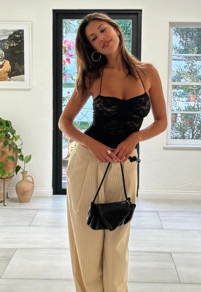 Pants Women Lioness Fashion LA MESA PANT Cream Pinstripe Pants Women Lioness Fashion LA MESA PANT Cream Pinstripe