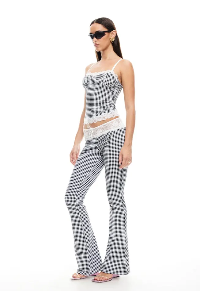 Pants Women Lioness Fashion ON POINTE PANT Black Check Pants Women Lioness Fashion ON POINTE PANT Black Check