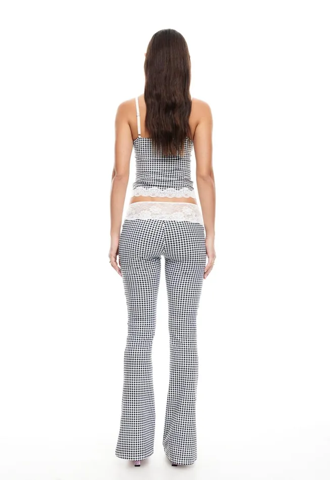 Pants Women Lioness Fashion ON POINTE PANT Black Check Pants Women Lioness Fashion ON POINTE PANT Black Check