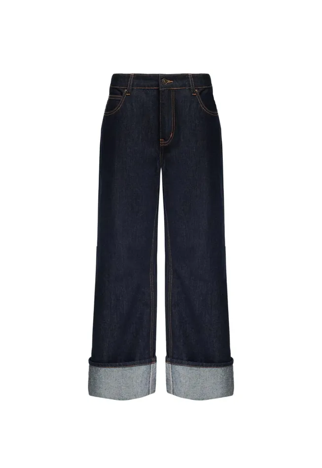 Pants Women Lioness Fashion TOP MODEL CUFFED JEAN Dark Denim Pants Women Lioness Fashion TOP MODEL CUFFED JEAN Dark Denim