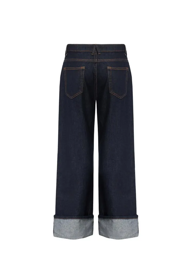 Pants Women Lioness Fashion TOP MODEL CUFFED JEAN Dark Denim Pants Women Lioness Fashion TOP MODEL CUFFED JEAN Dark Denim