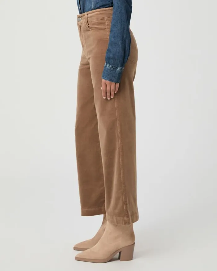Pants Women PAIGE Anessa Wide Leg Pant 8211 Burnt Sugar Corduroy