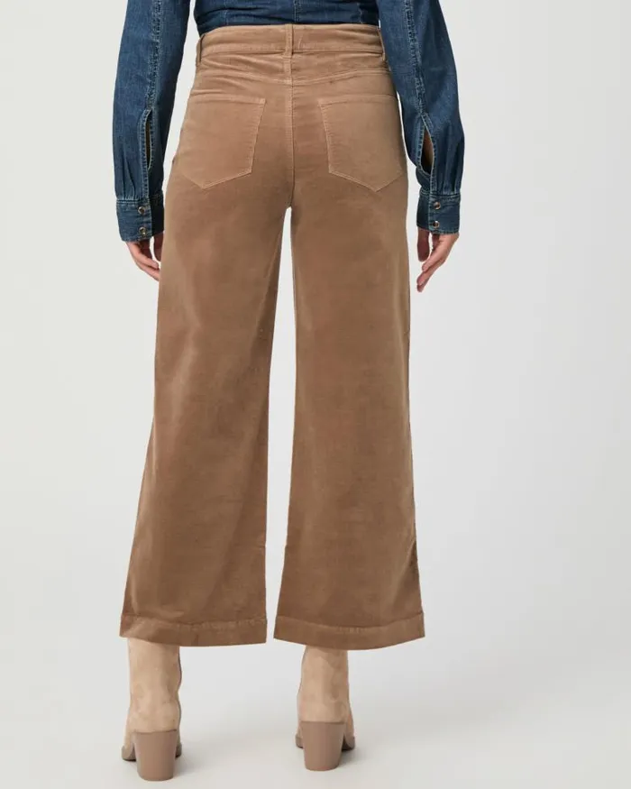 Pants Women PAIGE Anessa Wide Leg Pant 8211 Burnt Sugar Corduroy