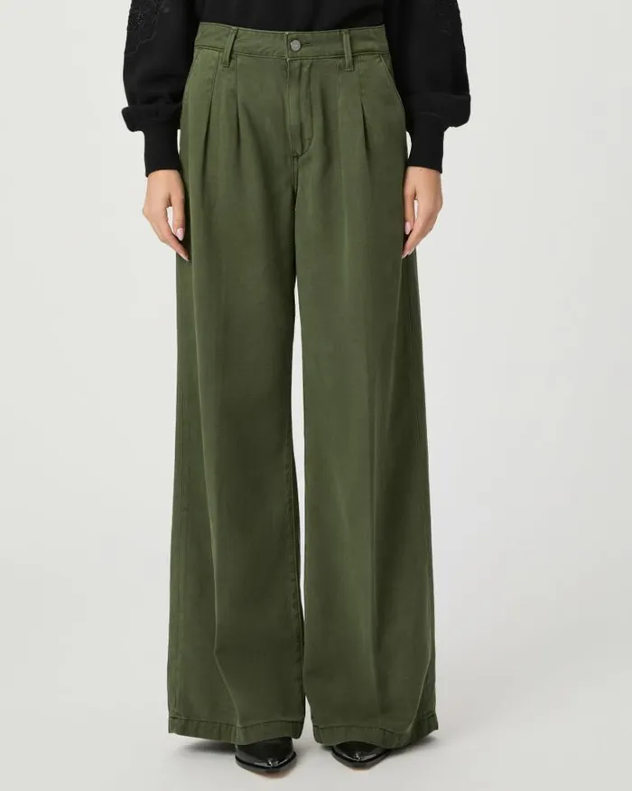 Pants Women PAIGE Aurora Wide Leg Pant 8211 Vintage Forester Green Pants Women PAIGE Aurora Wide Leg Pant 8211 Vintage Forester Green
