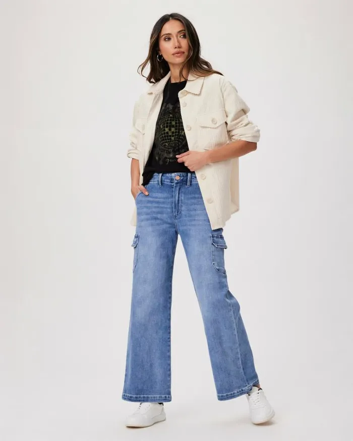 Pants Women PAIGE Carly Cargo Wide Leg Pant 8211 Austyn