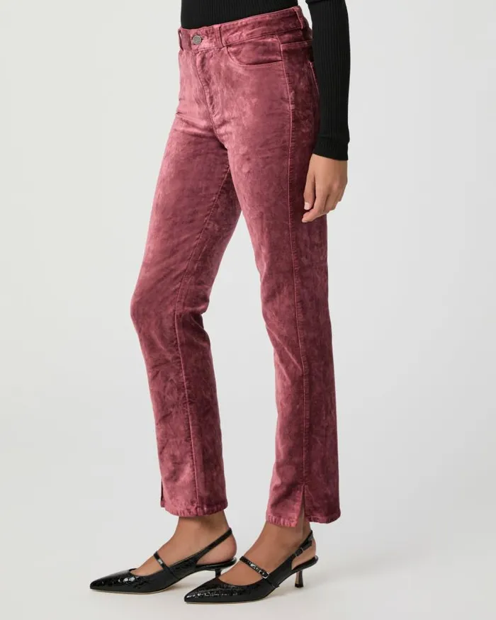 Pants Women PAIGE Cindy Straight Pant 8211 Rose Tea Velvet Pants Women PAIGE Cindy Straight Pant 8211 Rose Tea Velvet