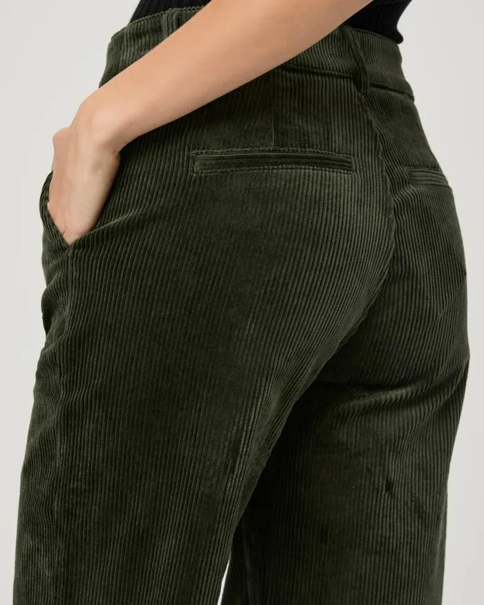 Pants Women PAIGE Danielle Trouser 8211 Dark Fern Green Corduroy Pants Women PAIGE Danielle Trouser 8211 Dark Fern Green Corduroy