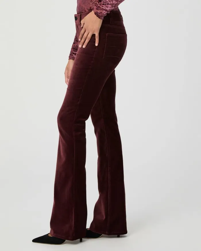 Pants Women PAIGE Laurel Canyon Bootcut Pant 8211 Dark Oxblood Velvet