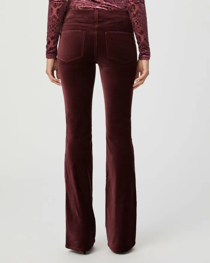 Pants Women PAIGE Laurel Canyon Bootcut Pant 8211 Dark Oxblood Velvet