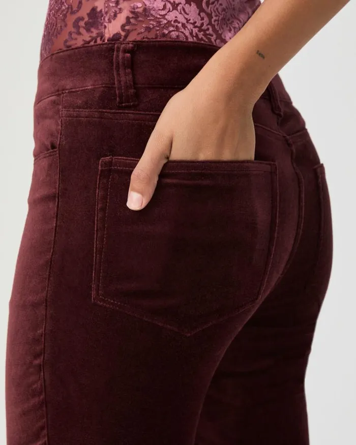 Pants Women PAIGE Laurel Canyon Bootcut Pant 8211 Dark Oxblood Velvet