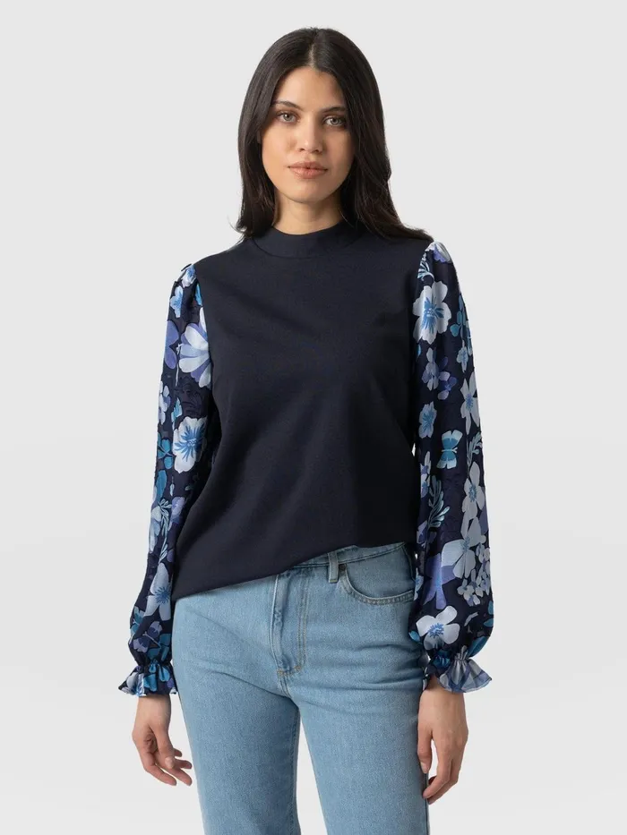 Penny Puff Sleeve Long Sleeve Top 8211 Navy Pop Floral Navy Pop Floral Women Saint And Sofia Casual Tops Penny Puff Sleeve Long Sleeve Top 8211 Navy Pop Floral Navy Pop Floral Women Saint And Sofia Casual Tops