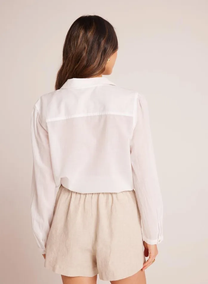Pintuck Crop Button Down 8211 White Women Bella Dahl Long Sleeve Pintuck Crop Button Down 8211 White Women Bella Dahl Long Sleeve