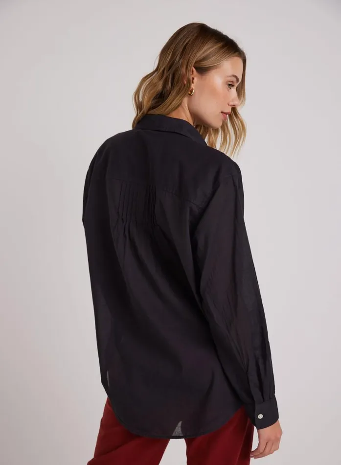 Pintuck Flowy Shirt 8211 Black Women Bella Dahl Button Down