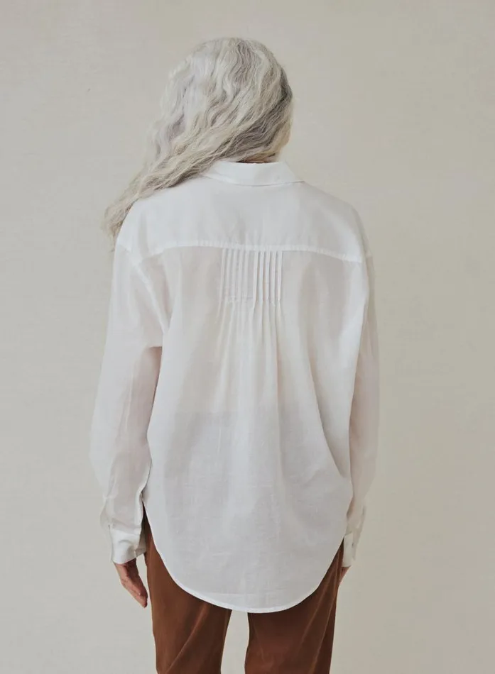 Pintuck Flowy Shirt 8211 White Women Bella Dahl Long Sleeve