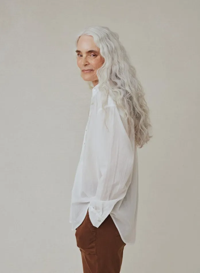 Pintuck Flowy Shirt 8211 White Women Bella Dahl Long Sleeve