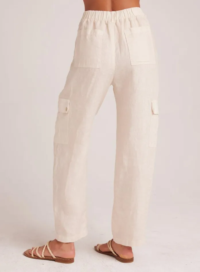 Pleated Linen Cargo Trousers 8211 Samba Tan Women Bella Dahl Pants