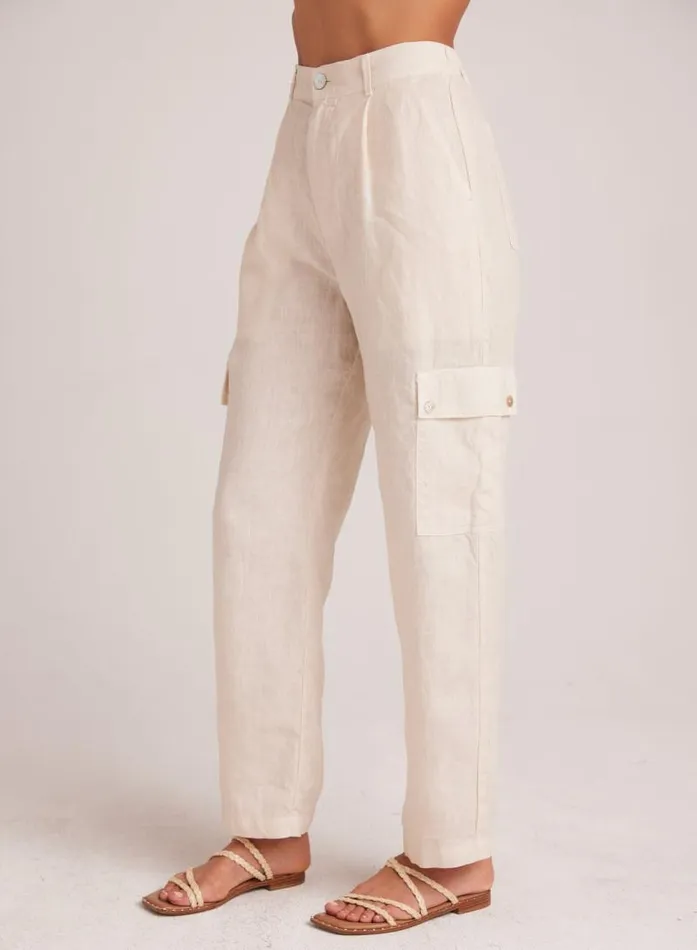 Pleated Linen Cargo Trousers 8211 Samba Tan Women Bella Dahl Pants