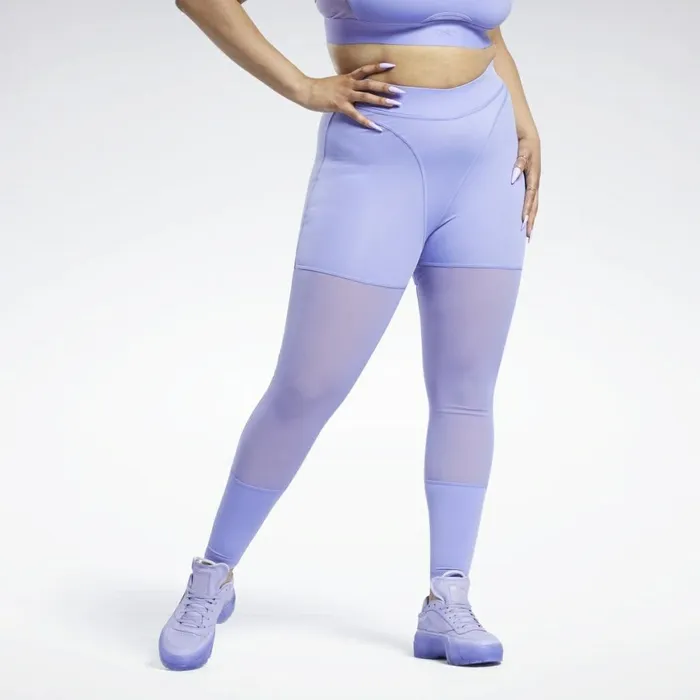 Plus Size 1X4X Womens Reebok Cardi B Mesh HighRise Leggings Plus Size Hyper Purple Plus Size 1X4X Womens Reebok Cardi B Mesh HighRise Leggings Plus Size Hyper Purple