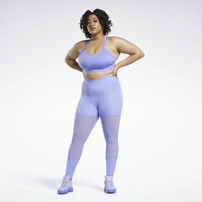 Plus Size 1X4X Womens Reebok Cardi B Mesh HighRise Leggings Plus Size Hyper Purple