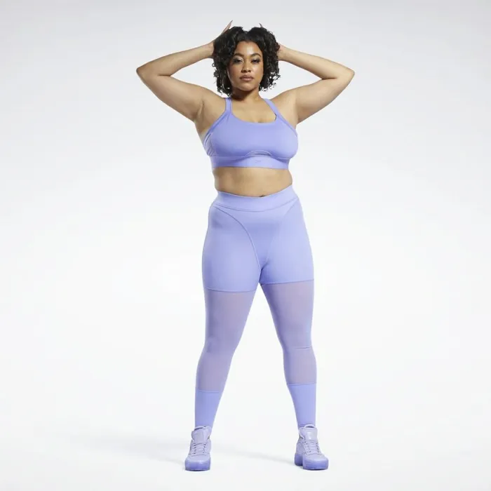 Plus Size 1X4X Womens Reebok Cardi B Mesh HighRise Leggings Plus Size Hyper Purple