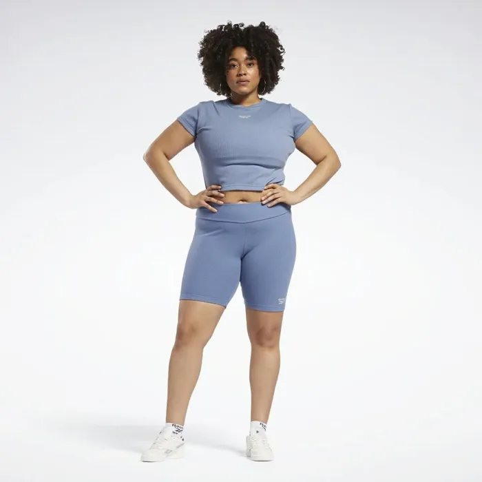 Plus Size 1X4X Womens Reebok Classics Legging Shorts Plus Size Blue Slate