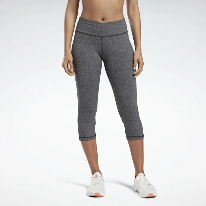 Plus Size 1X4X Womens Reebok Lux 34 Length 2 Leggings Dark Grey Heather