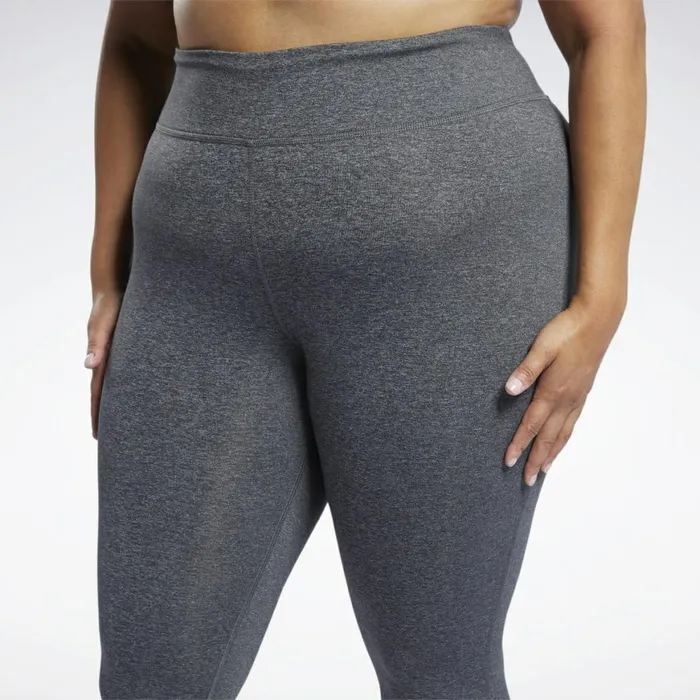 Plus Size 1X4X Womens Reebok Lux 34 Length 2 Leggings Dark Grey Heather