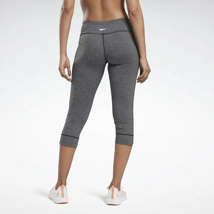 Plus Size 1X4X Womens Reebok Lux 34 Length 2 Leggings Dark Grey Heather