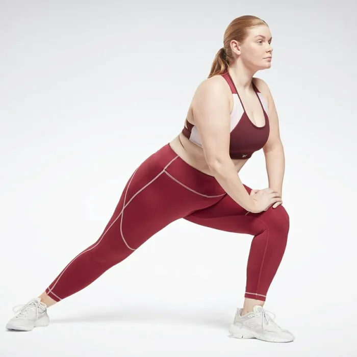 Plus Size 1X4X Womens Reebok Workout Ready Big Logo Leggings Plus Size Punch Berry