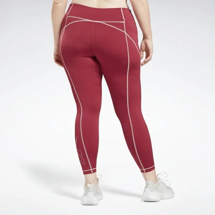 Plus Size 1X4X Womens Reebok Workout Ready Big Logo Leggings Plus Size Punch Berry