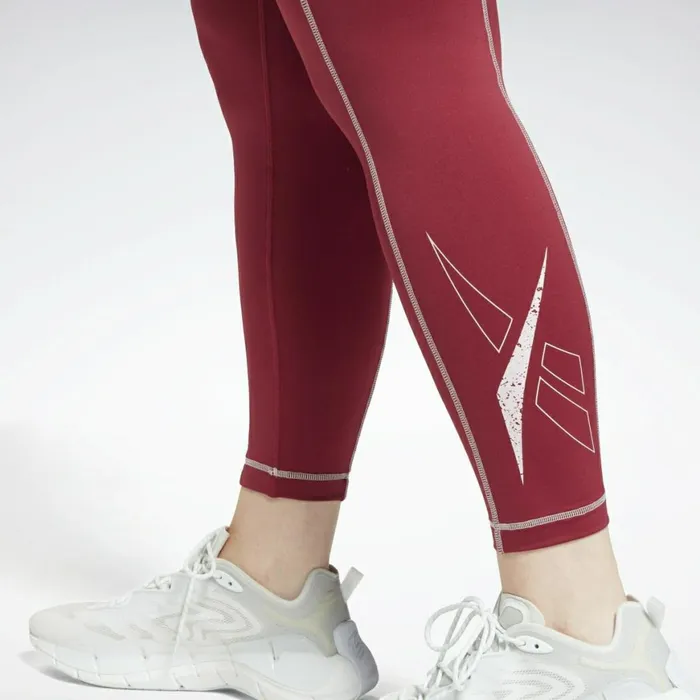 Plus Size 1X4X Womens Reebok Workout Ready Big Logo Leggings Plus Size Punch Berry